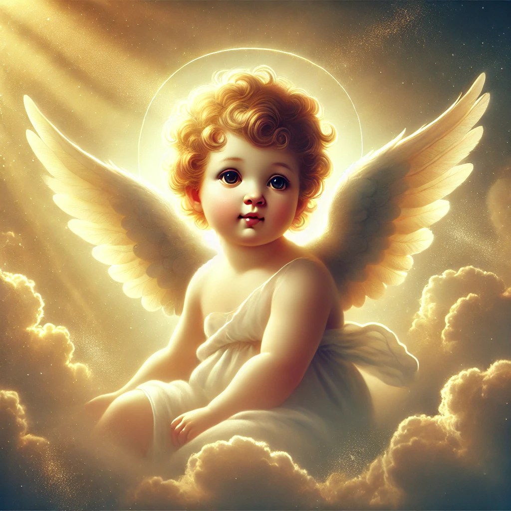 El Niño Querubín Con Halo Se Confunde. ángel Lindo Rubio Para El Día De San Valentín. Ilustración Vectorial De Un Niño Santo 19153484 Vector En Vecteezy